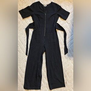Polagram Black and White pin Striped full length jumpsuit  size small